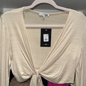 Front tie long sleeve top